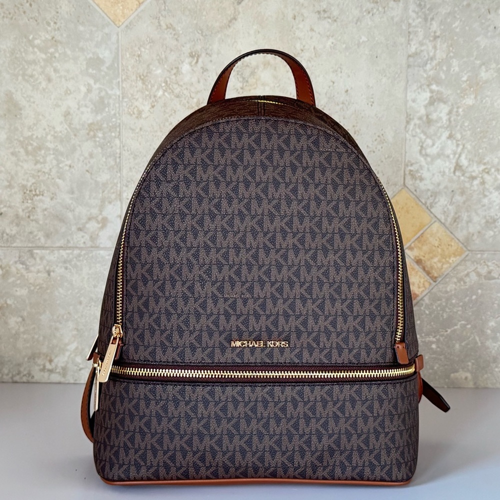 Michael Kors Rhea Medium Backpack MK Brown